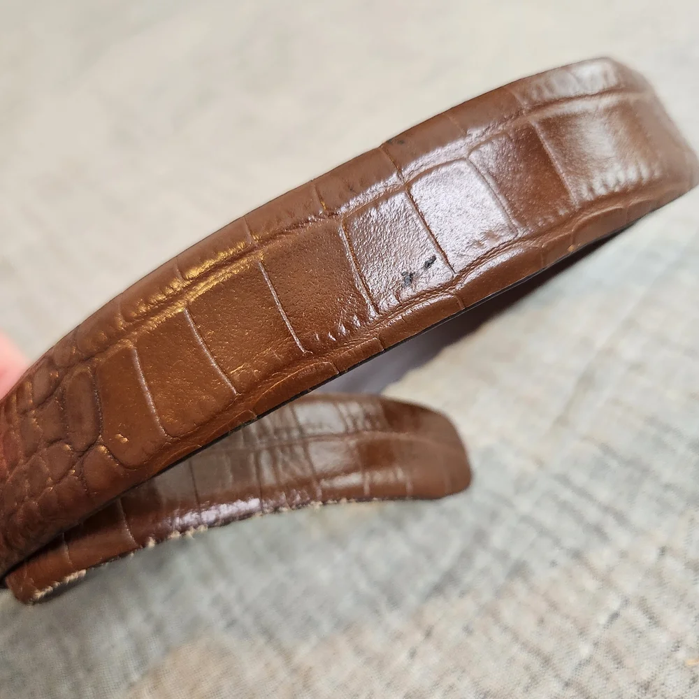 Ny&CO Wide Tan Faux Leather Belt Medium size M 00s Y2k